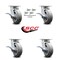Service Caster 6 Inch Kingpinless Thermoplastic Wheel Caster Set with Brake and Swivel Lock SCC SCC-KP30S620-TPRRF-SLB-BSL-4 - alternate 5